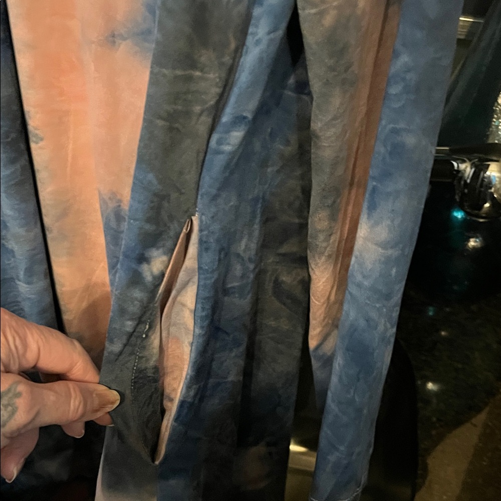 Umgee Blue & Pink Tie-Dye Long Sleeve Scoop Neck tunic/ mini dress - Picture 5 of 5